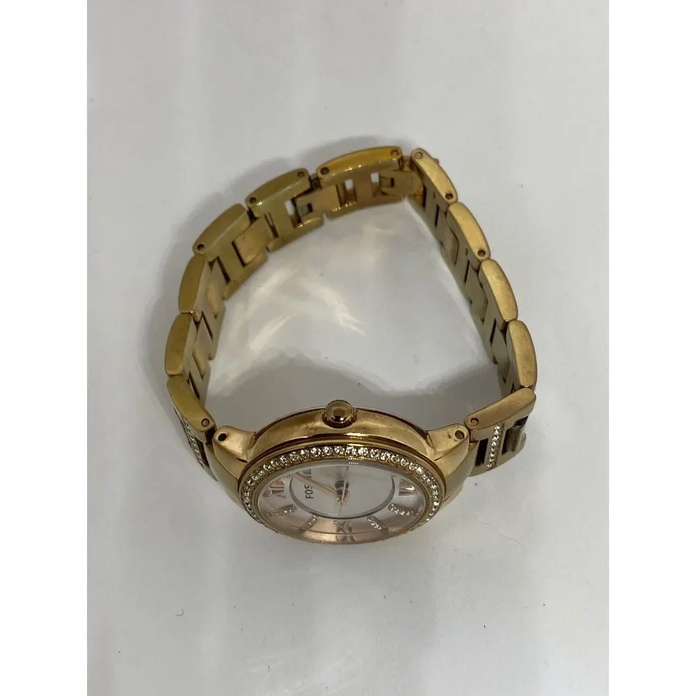 Fossil ES3284 Women's Gold Stainless Steel Analog Silver Dial Quartz Watch JK853